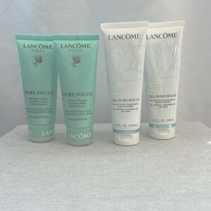 NEW Lancôme Pure Focus lot of 4 - 2 cleansing gel & 2 deep pore refining scrub